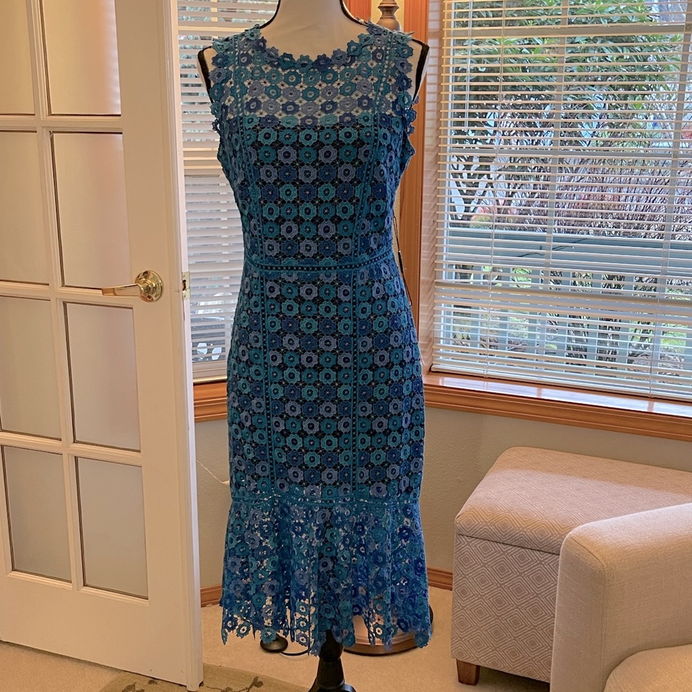 NWT Elie Tahari Blue Lace Dress